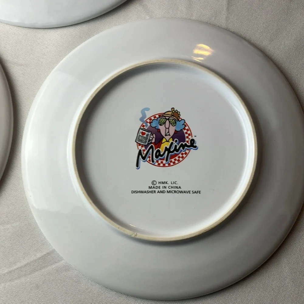 Hallmark Maxine Set Of 3 Decor Plates 7.5” American Grumpy Collectible